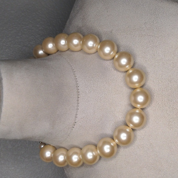 Richelieu vintage faux pearl necklace earring set w/ rhinestones wedding bridal - Picture 3 of 7